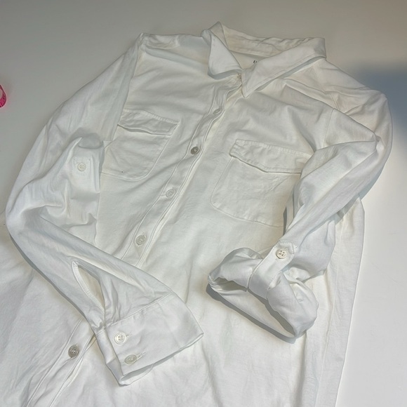 Eileen Fisher Organic Cotton White Button Down Shirt Size Small - Picture 7 of 8